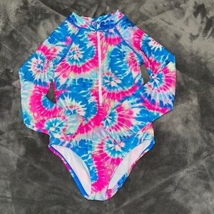 Limited Too, size 4, tie dye adorable one piece with zipper. Like new!